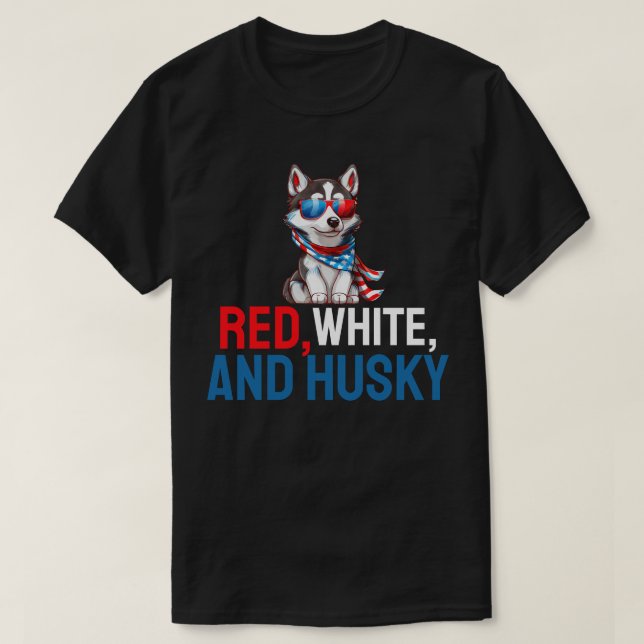 Red, White och Husky T Shirt (Design framsida)