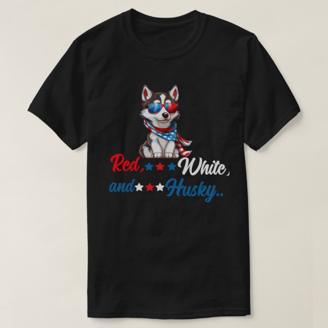 Red, White och Husky T Shirt (Design framsida)