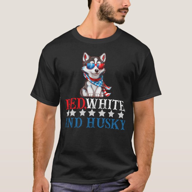 Red, White och Husky T Shirt (Framsida)