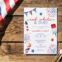 Red White och juli 4:e babyduschen