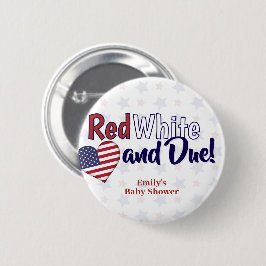 Red White och juli 4:e patriotiske Baby Shower Knapp