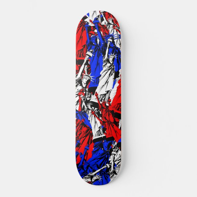Red White och Liberty Mini Skateboard Bräda 18,5 Cm (Framsida)