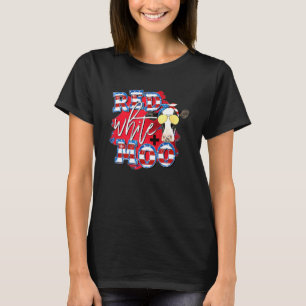 Red White och Moo Patriotic Cow USA flagga 4 juli T Shirt