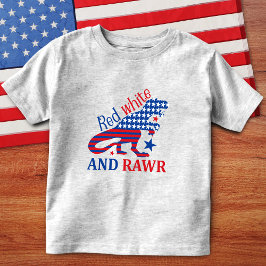 Red White och Rawr 4:e juli Dinosaur T Shirt