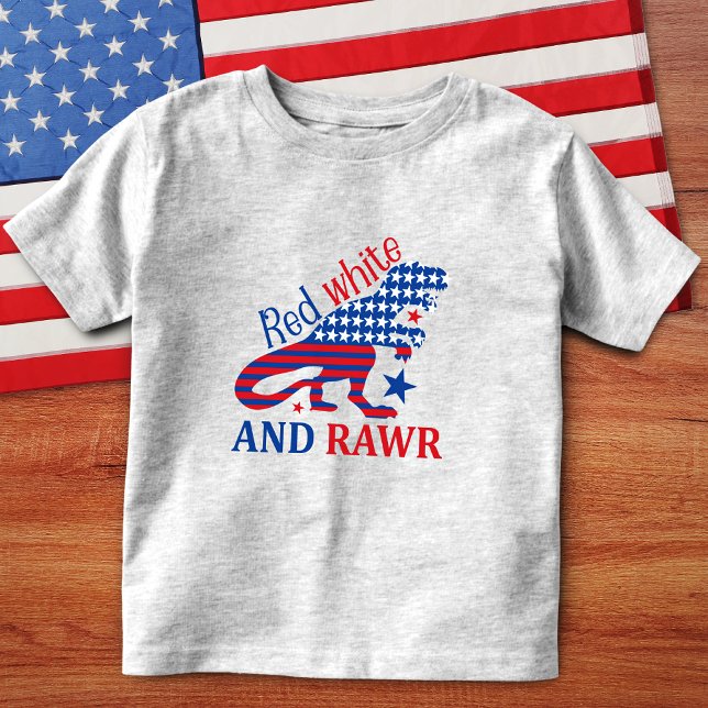 Red White och Rawr 4:e juli Dinosaur T Shirt (Skapare uppladdad)
