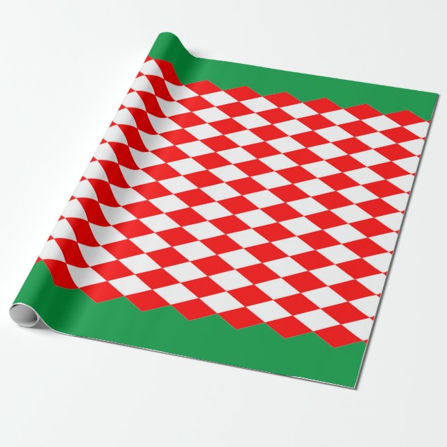RED,WHITE OCH RED DIAMOND CHRISTMAS Wrapping Pappe Presentpapper (Utrullad)