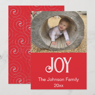 Red, White och Silver Joy Photo Julkort