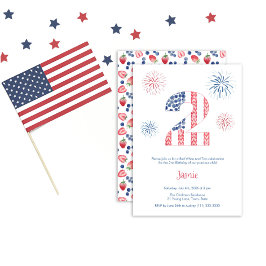Red White och två Garden 2:a födelsedagen Party Inbjudningar