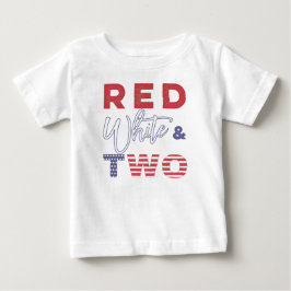 Red White och TWO 2nd Birthday T-shirt