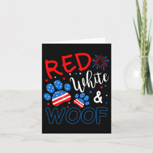 Red White och Woof Patriotic Hund älskare USA flag Kort