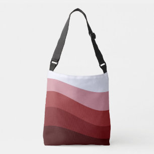 Red White Ombre Wave mönster Axelväska