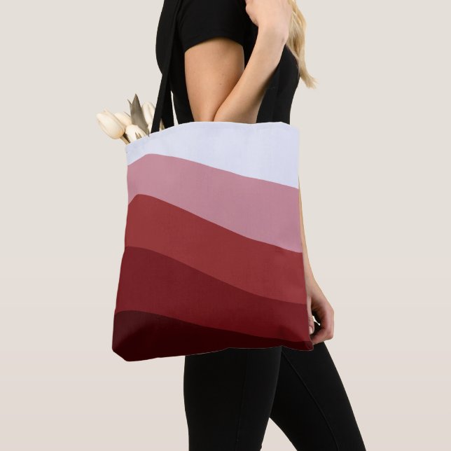 Red White Ombre Wave mönster Tygkasse (Närbild)