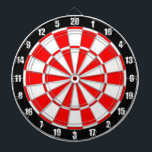 Red & White på Black Dart Board Darttavla<br><div class="desc">Röd och vit på svarta Dart Board.</div>