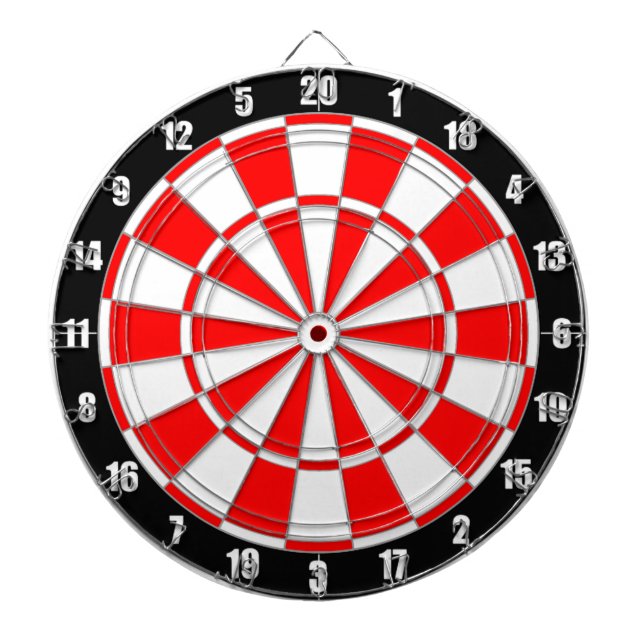 Red & White på Black Dart Board Darttavla (Framsidan)