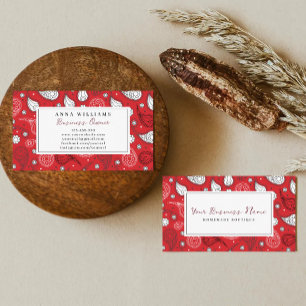 Red & White Paisley Bandana Mönster Personalize Visitkort