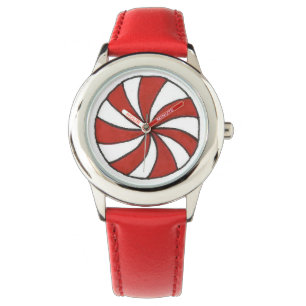 Red White Peppermint Candy Julafton Watch Armbandsur