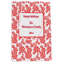 Red White Peppermint Candy Mönster Editable