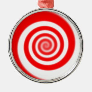 Red & White Peppermint Candy Swirl Julgransprydnad Metall