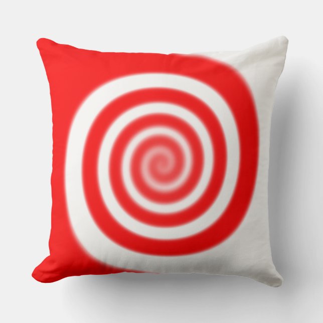 Red & White Peppermint Candy Swirl Kudde (Framsida)