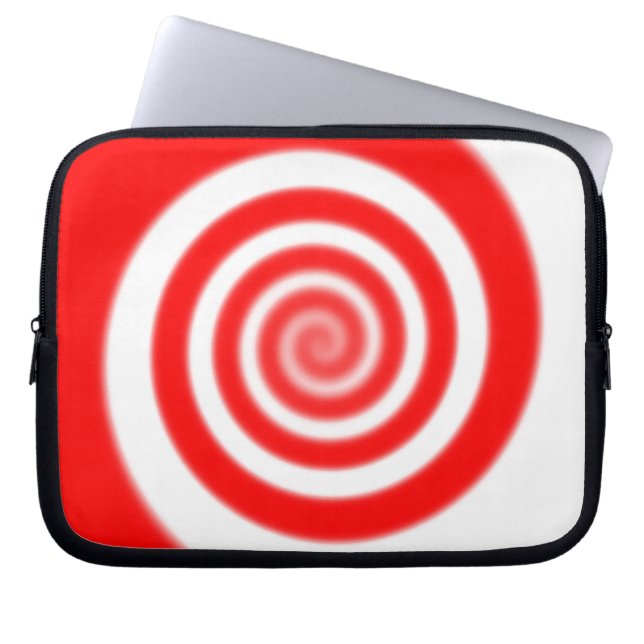 Red & White Peppermint Candy Swirl Laptop Fodral (Framsidan)
