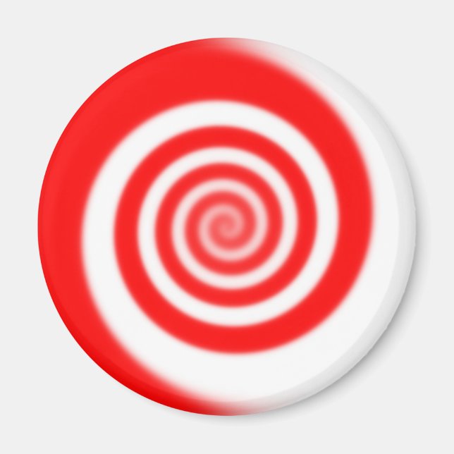 Red & White Peppermint Candy Swirl Magnet (Framsidan)