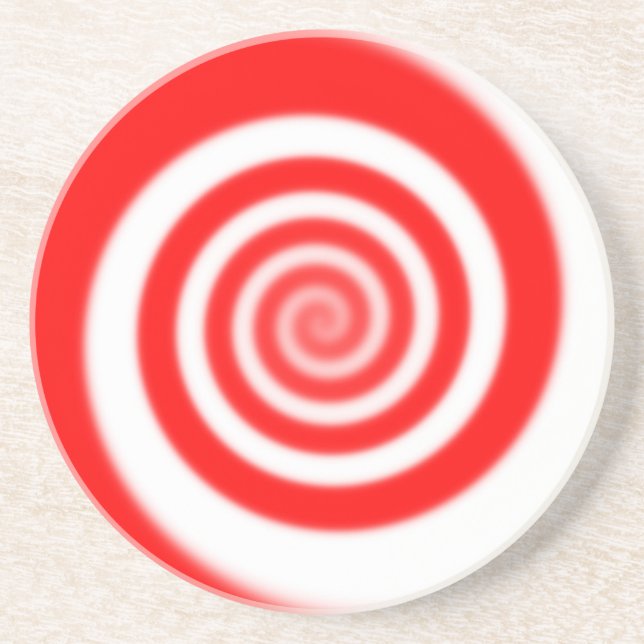 Red & White Peppermint Candy Swirl Underlägg (Framsidan)