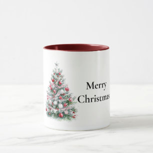 Red White Peppermint Grönt Julgran Mugg