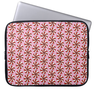 Red White Peppermint Swirl Mint Candy jul Laptop Sleeve