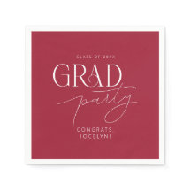 Red White Personlig Minimalist Grad Party