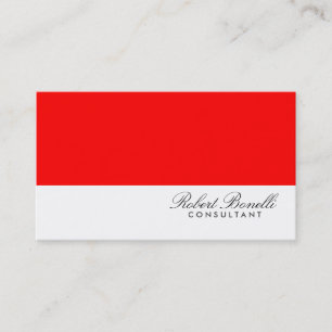 Red White Plain Modern Consultant Affärskort Visitkort