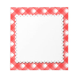 Red White Play Mönster Faux Doily Anteckningsblock