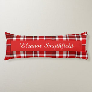 Red White Play Tartan Anpassningsbar Kroppskudde