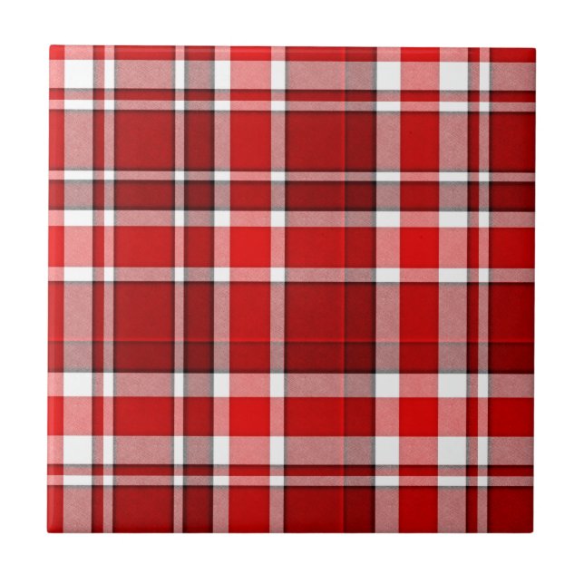 Red White Play Tartan Kakelplatta (Framsidan)