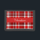 Red White Play Tartan | Lägg till ditt namn<br><div class="desc">Den här röda och vita plaid-designen har en upprepande markerad/tartan mönster som är lätt texturerad. Det är en smart,  snyggt plaid mönster.</div>