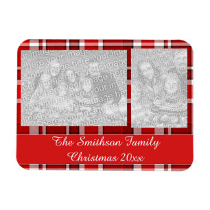 Red White Play Tartan Magnet