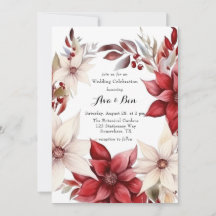 Red White Poinsettia Wandesen Bröllop Firande