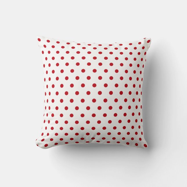 Red White Polka dot Kudde (Framsida)