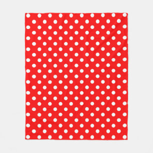 Red White Polka dots Design Fleecefilt