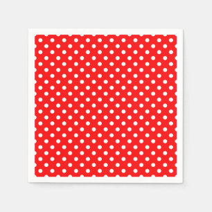 Red White Polka dots Design Pappersservett