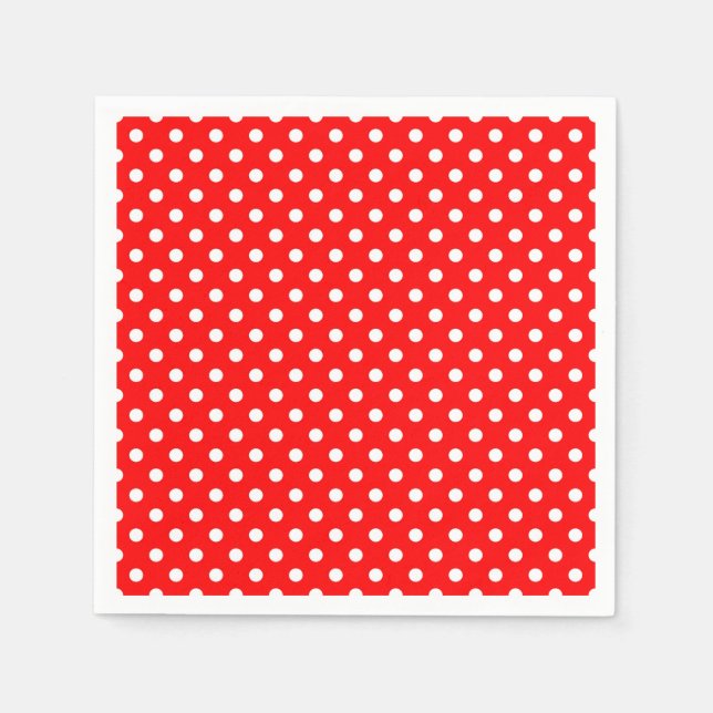 Red White Polka dots Design Pappersservett (Framsidan)