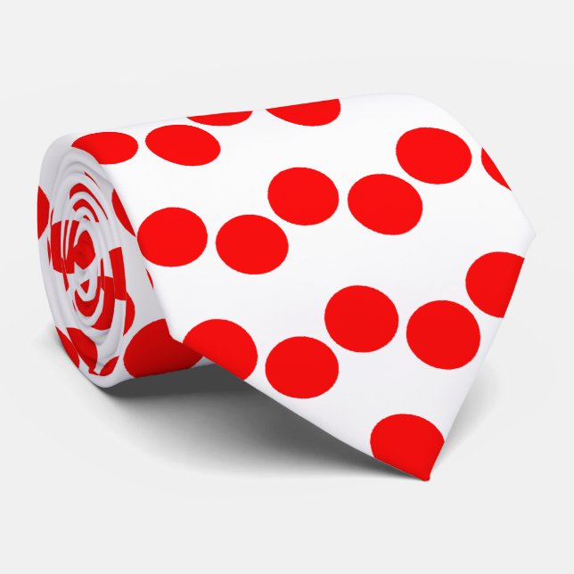 Red White Polka dots Mönster - Tie Slips (Rullad)