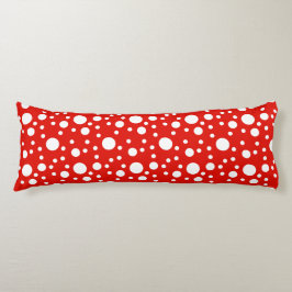 Red White Polka dots Spot Kroppskudde
