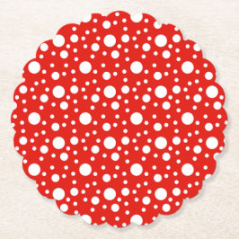 Red White Polka dots Underlägg Papper