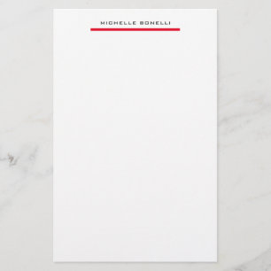 Red White Professionell Plain Simple Minimalist Brevpapper