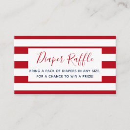 Red White Rand Baby Shower Diaper Raffle Biljett Tilläggskort