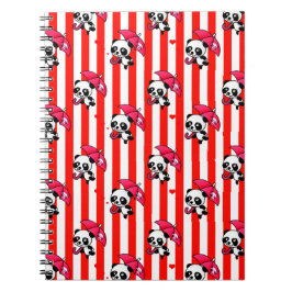 Red White Rand Cute Anteckningsbok