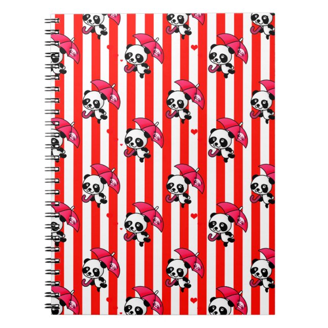 Red White Rand Cute Anteckningsbok (Framsidan)