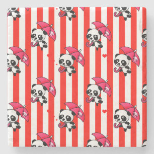 Red White Rand Cute Stenunderlägg