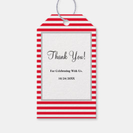 Red/White Rand Gift-Märkre Presentetikett