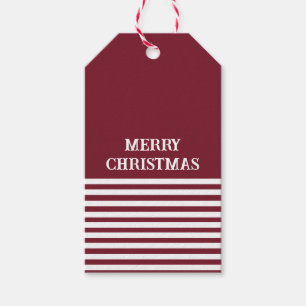 Red White Rand jul-Personlig Presentetikett